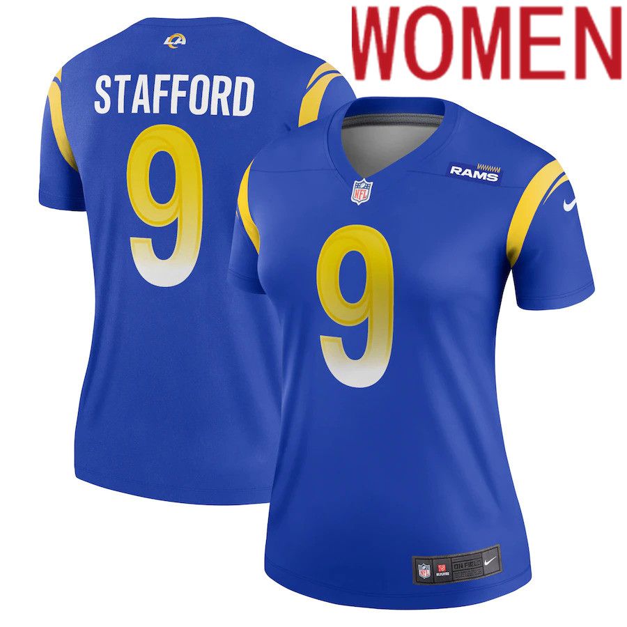 Women Los Angeles Rams #9 Matthew Stafford Nike Royal Legend NFL Jersey.->women nfl jersey->Women Jersey